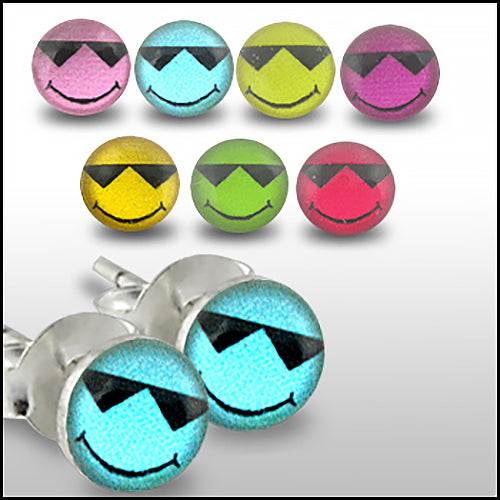 Cool Sun Logo Silver Earring