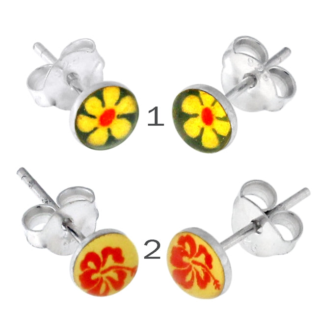 Flower Logo Silver Earring