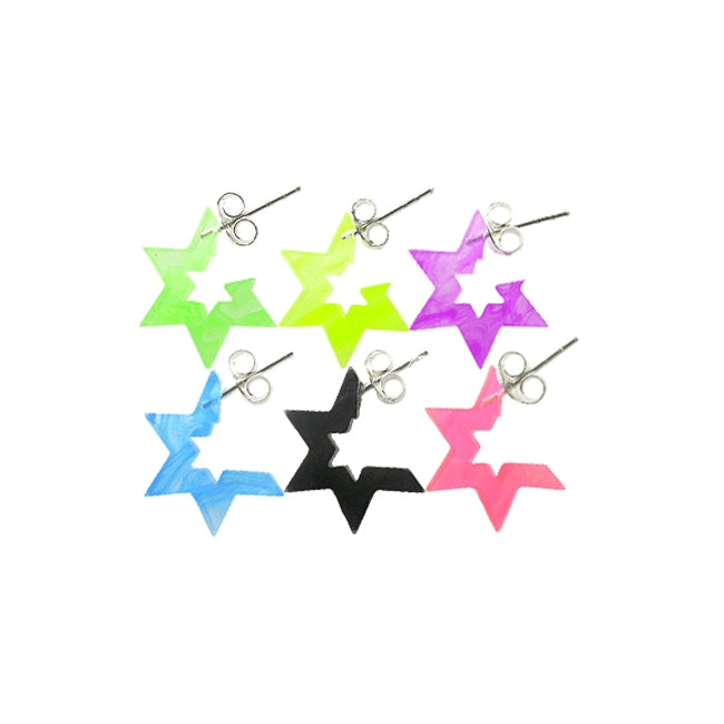 6mm UV React Fashionable Hexagon Star Earring
