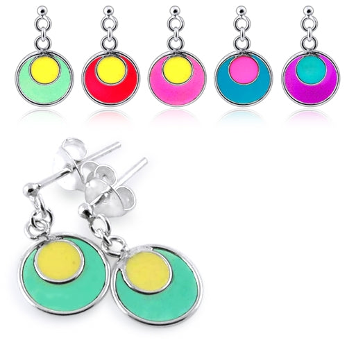 Painted Moon Dangling Earring
