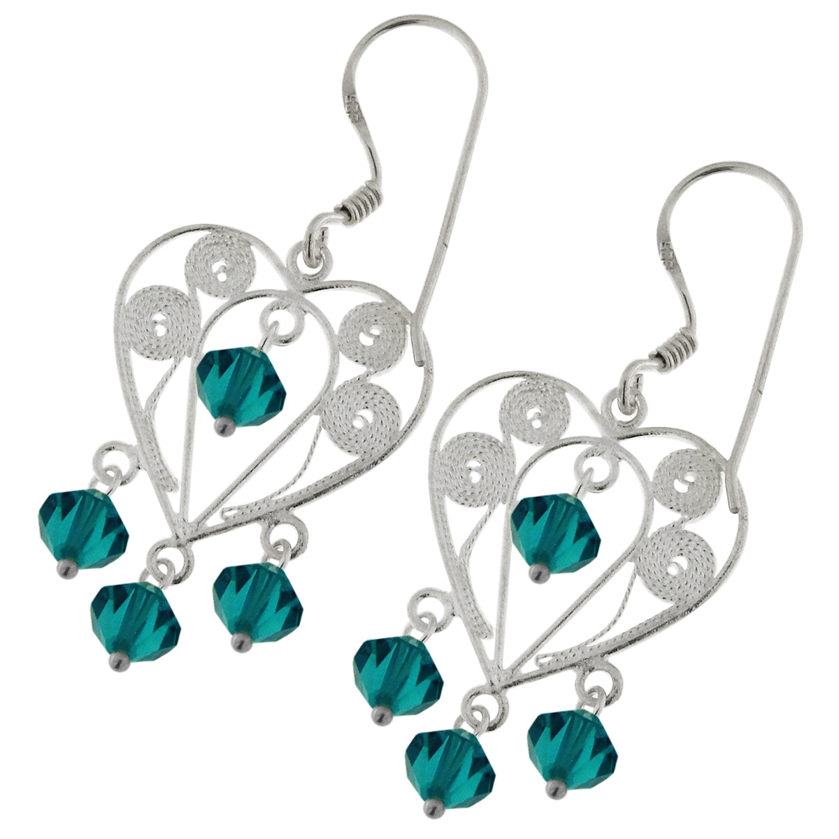 Crystal Beads Heart Earring