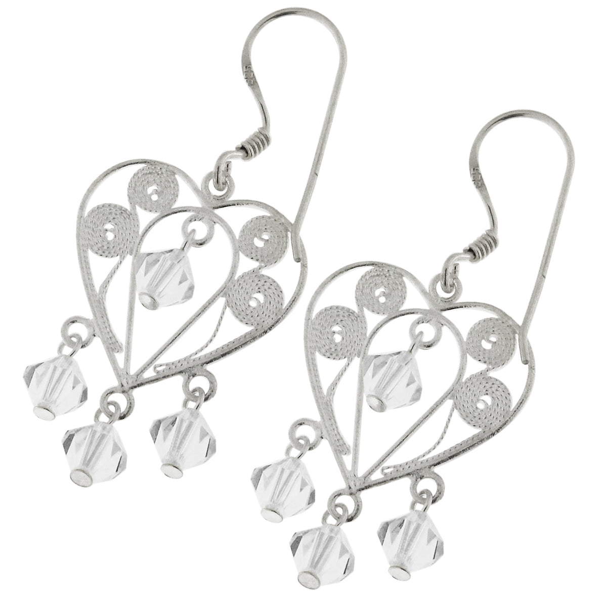 Crystal Beads Heart Earring