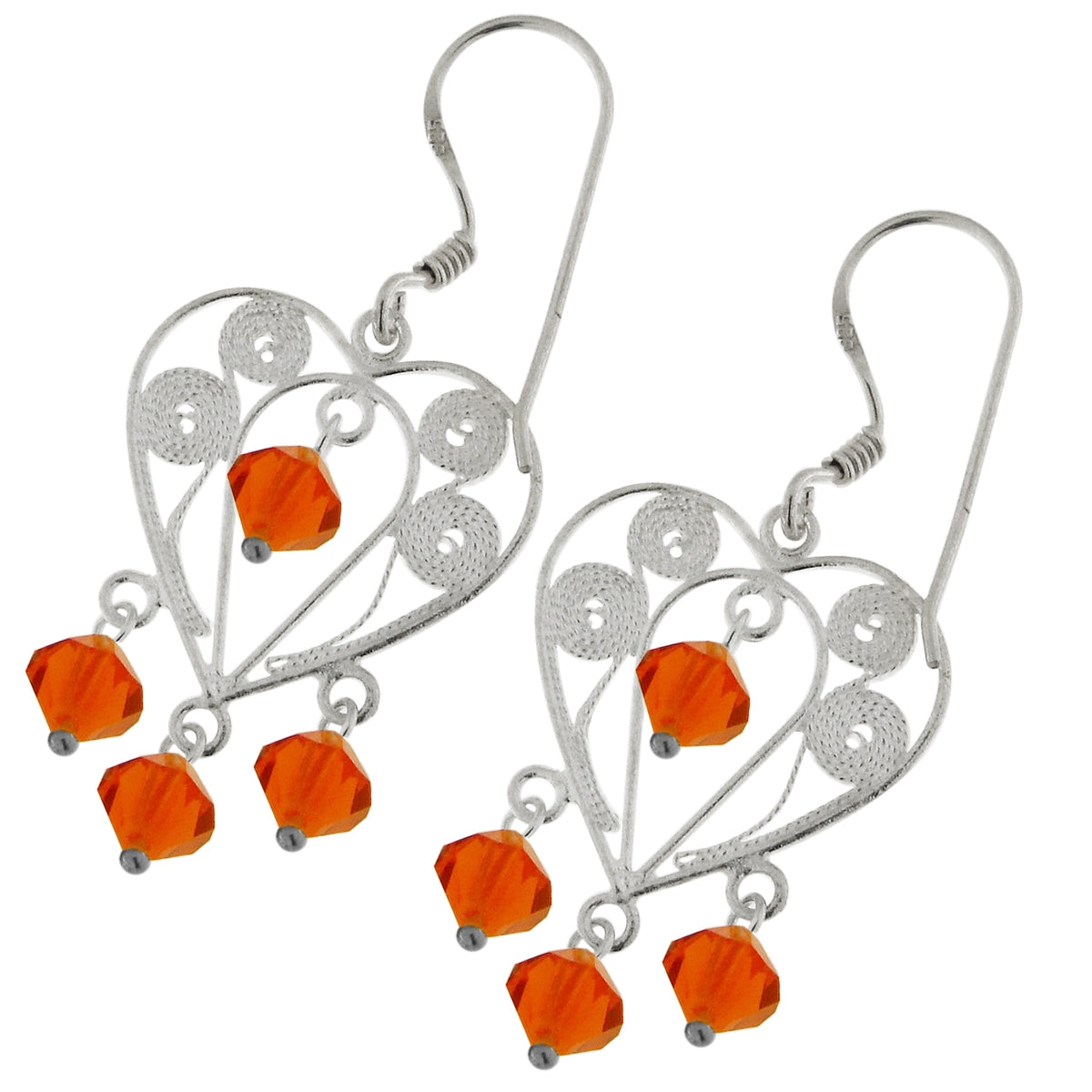 Crystal Beads Heart Earring