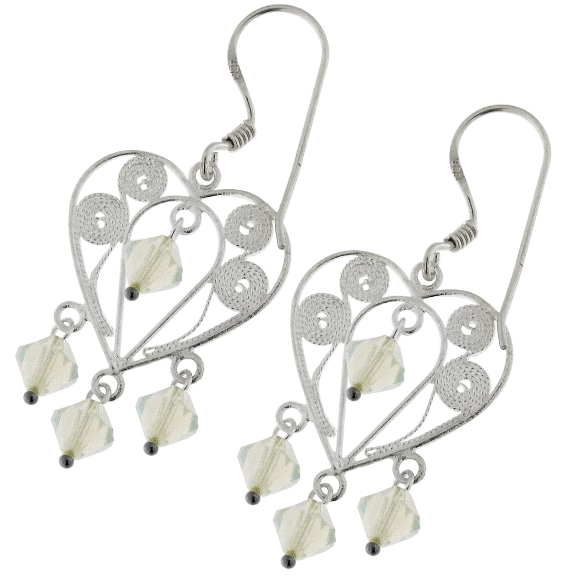 Crystal Beads Heart Earring