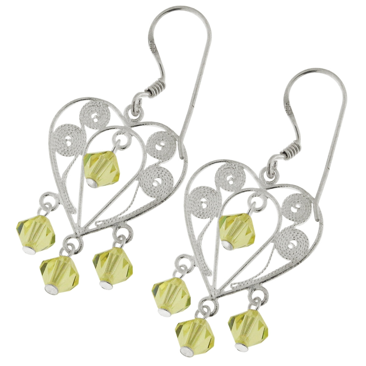 Crystal Beads Heart Earring
