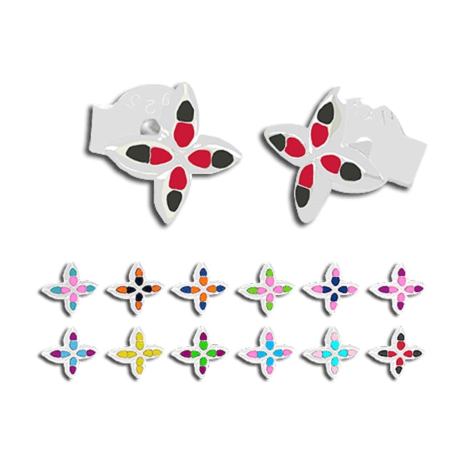 Hand Painted Silver Earring