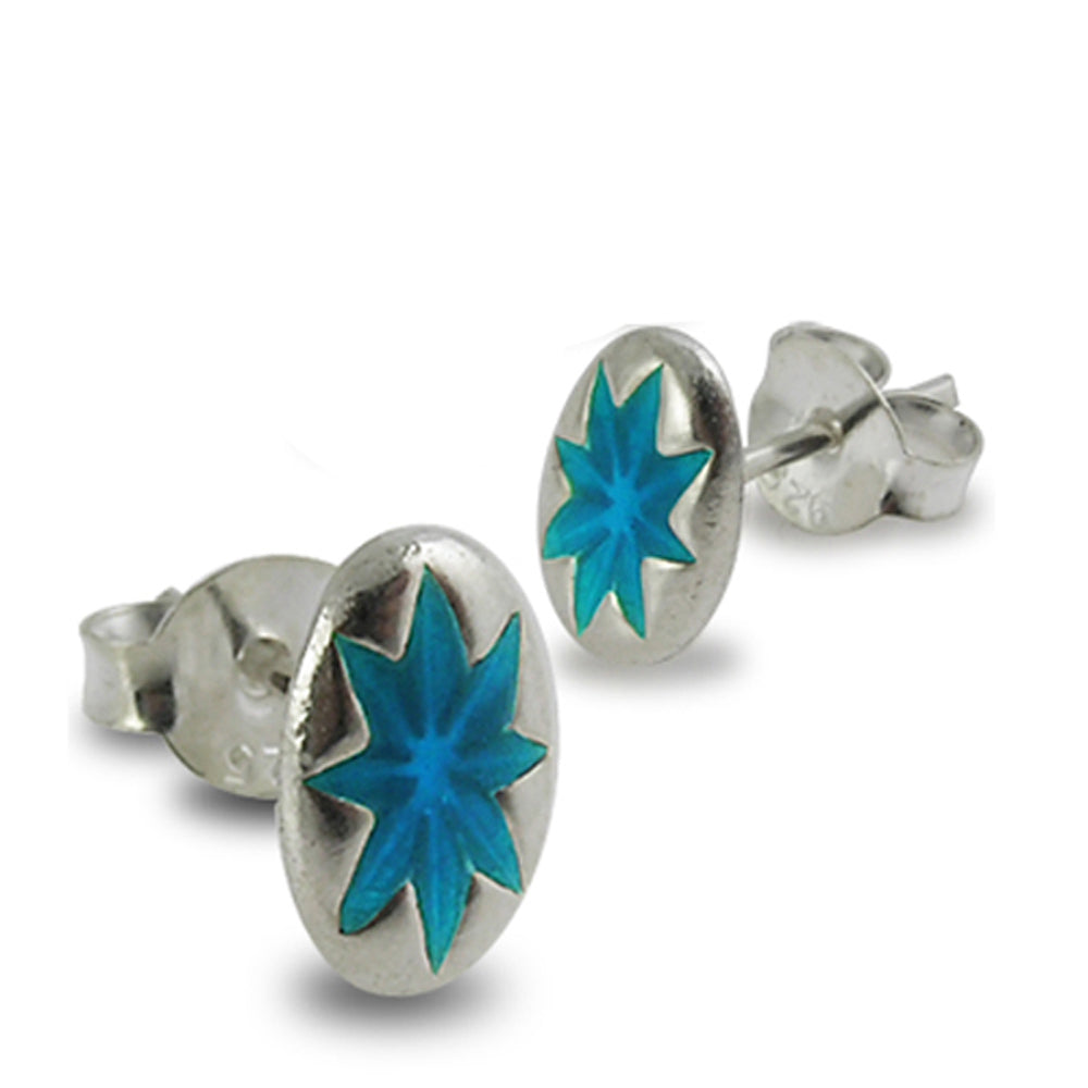 Hand Painted Morning Star Ear Stud PB2041