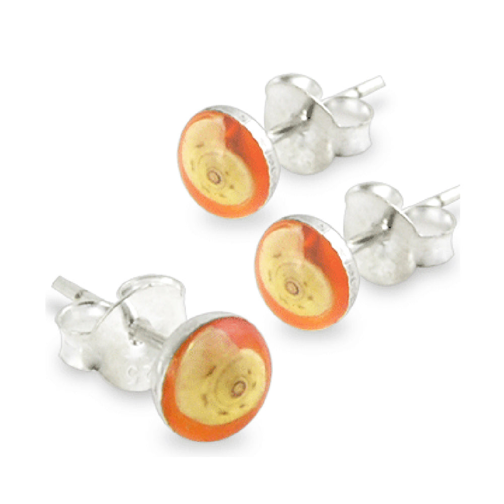 Butterfly with Hand painted Shell Embedded in Resin Ear Stud