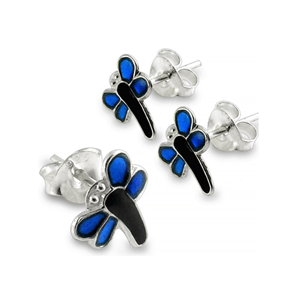 Hand Painted Dragon Fly Ear Stud