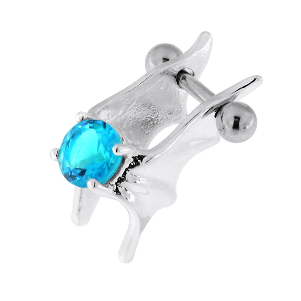 925 Sterling Silver Jeweled Bat Wings Cartilage Tragus Piercing Purple