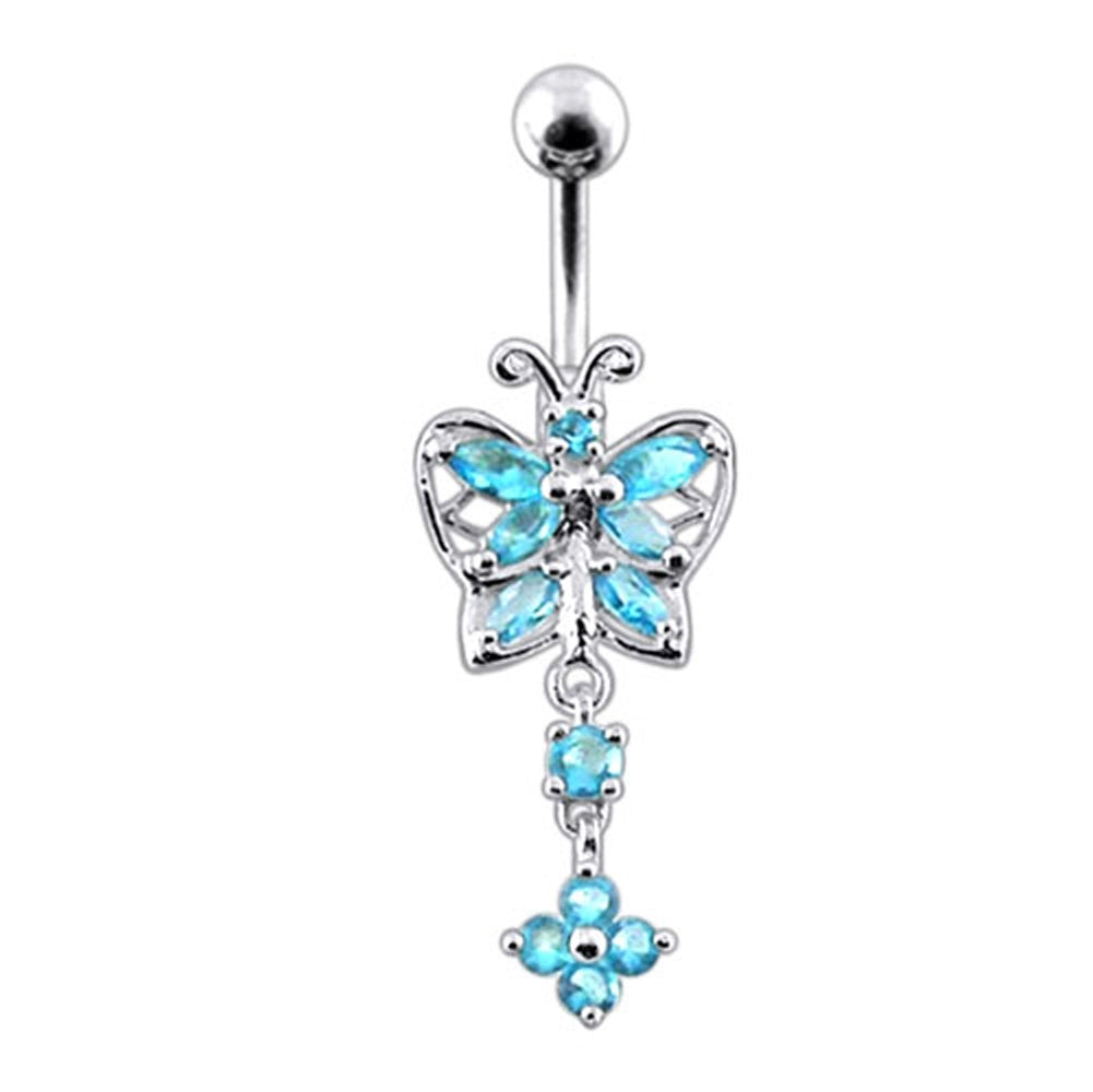Moving Jeweled Bug Fancy Navel Ring