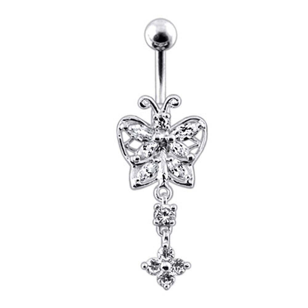 Moving Jeweled Bug Fancy Navel Ring