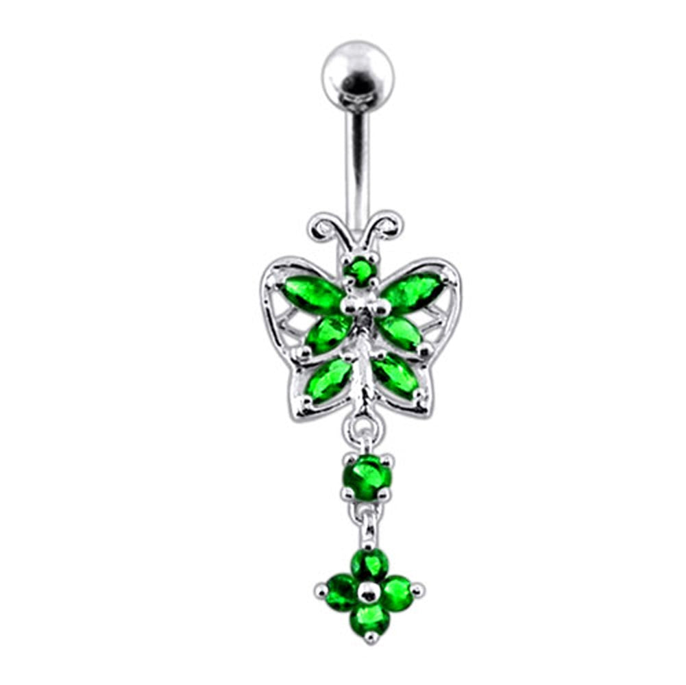 Moving Jeweled Bug Fancy Navel Ring