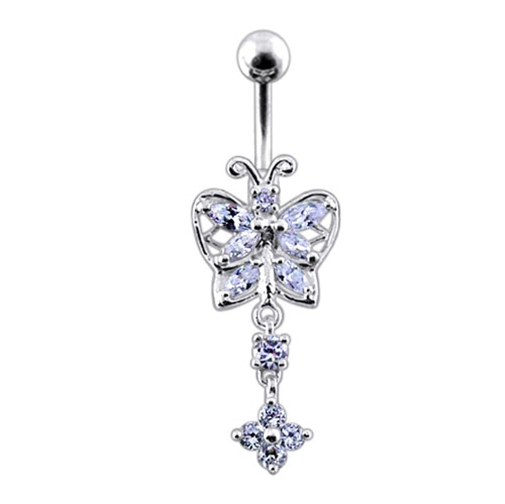 Moving Jeweled Bug Fancy Navel Ring