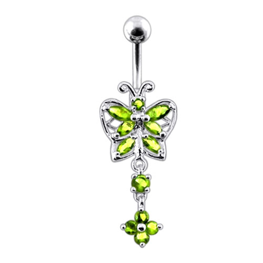 Moving Jeweled Bug Fancy Navel Ring