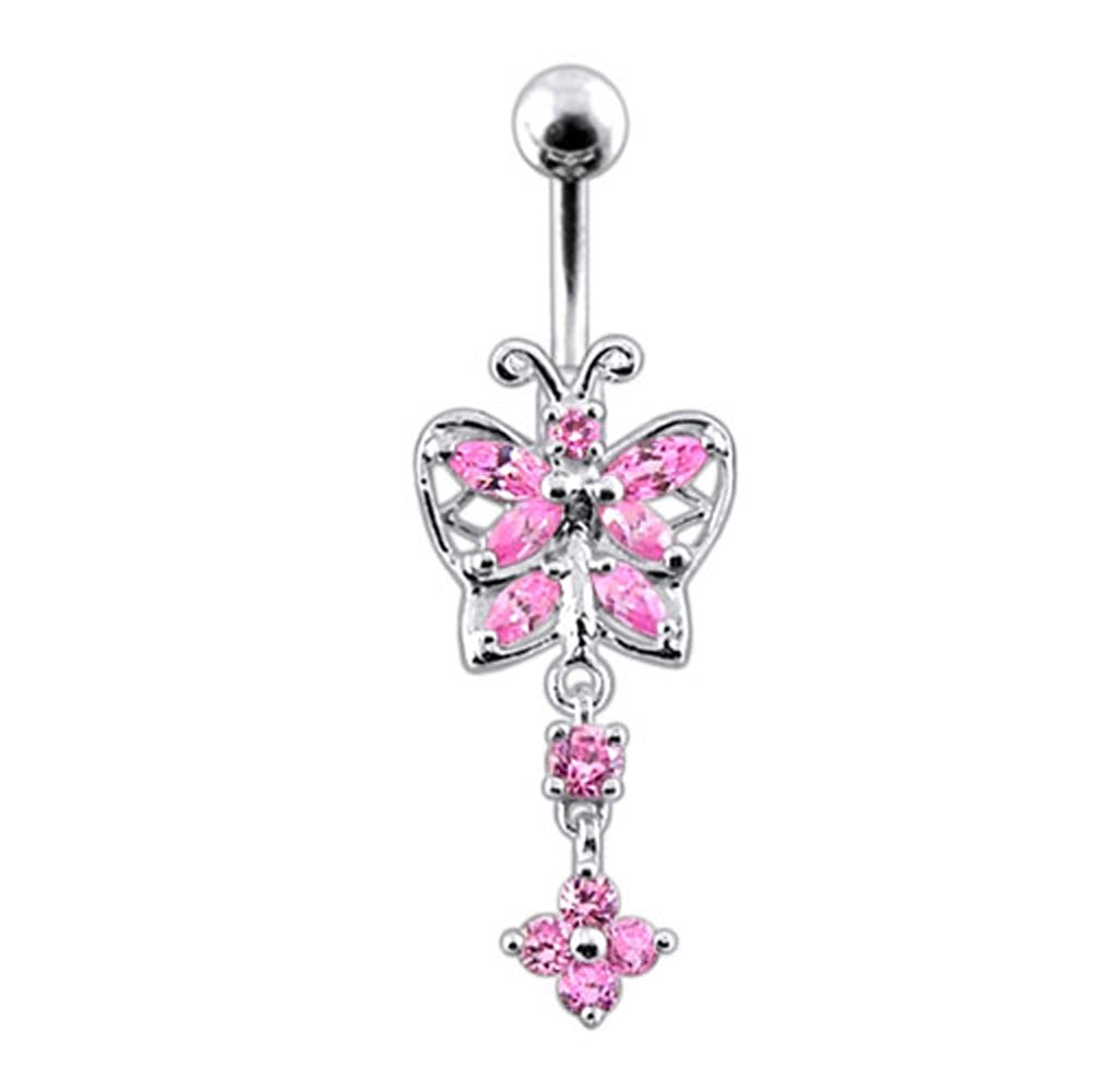 Moving Jeweled Bug Fancy Navel Ring