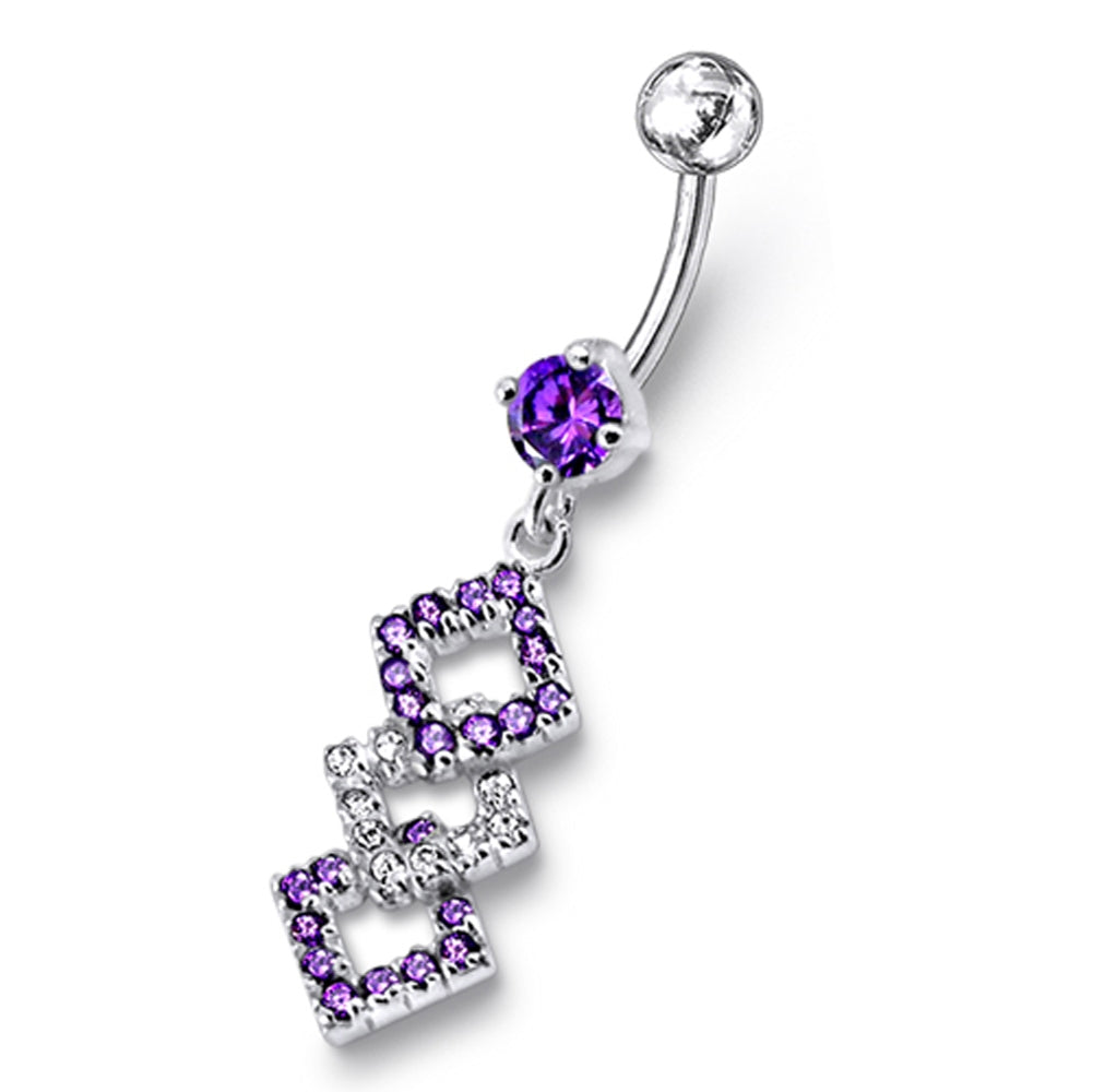 Diamond Shape Dangling Belly Ring