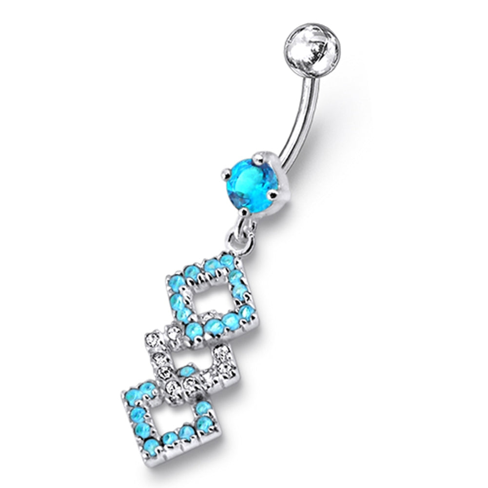 Diamond Shape Dangling Belly Ring
