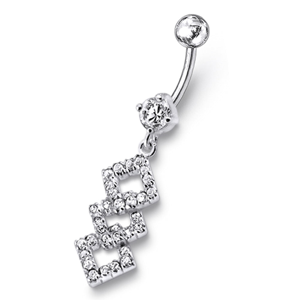 Diamond Shape Dangling Belly Ring