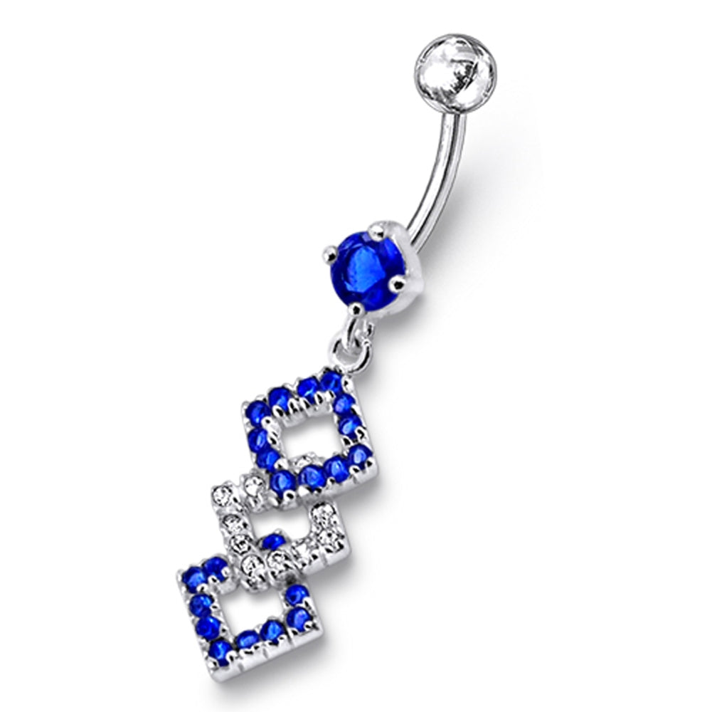Diamond Shape Dangling Belly Ring