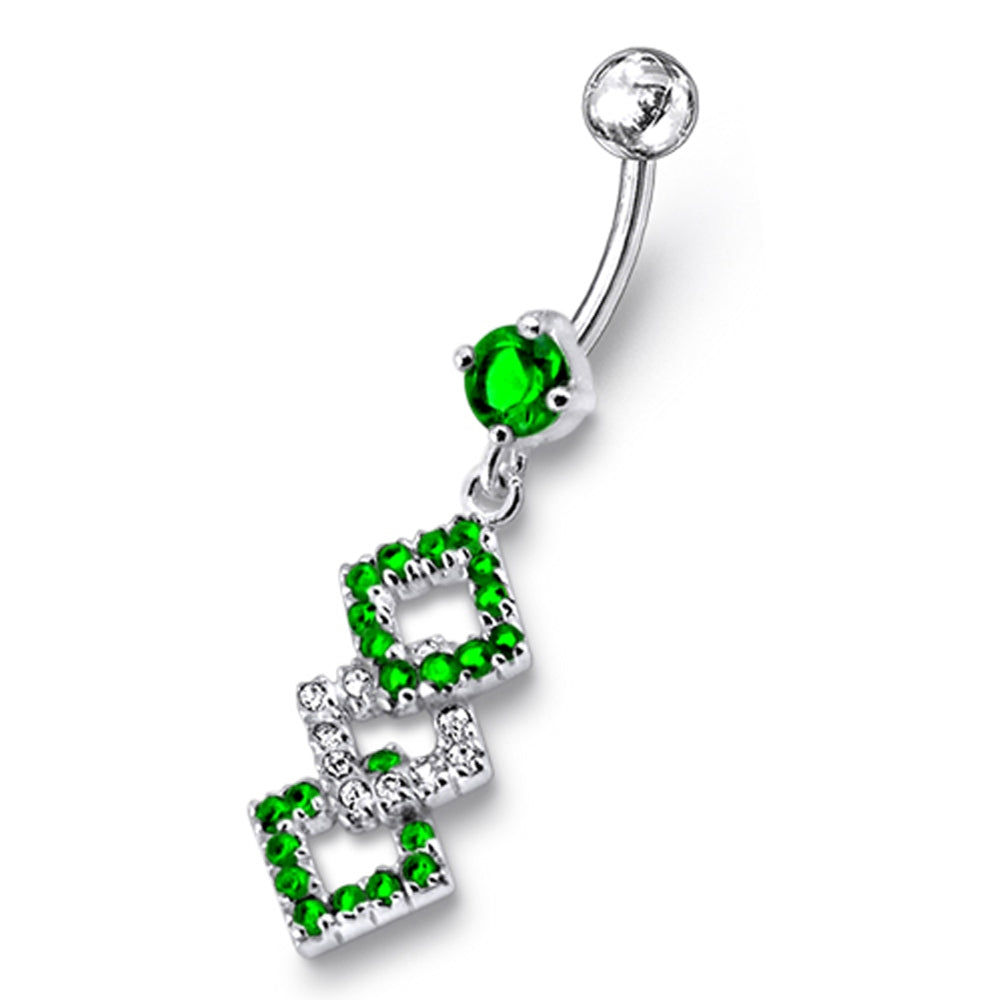 Diamond Shape Dangling Belly Ring