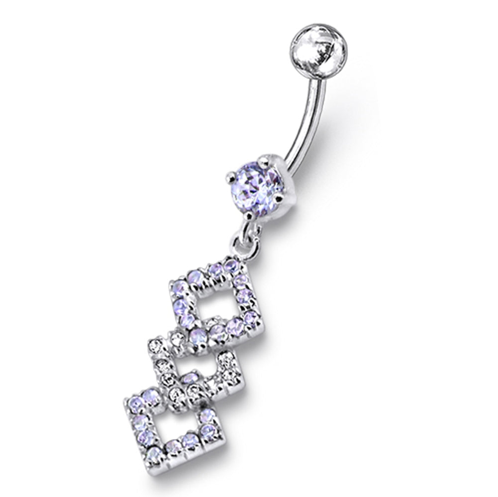 Diamond Shape Dangling Belly Ring