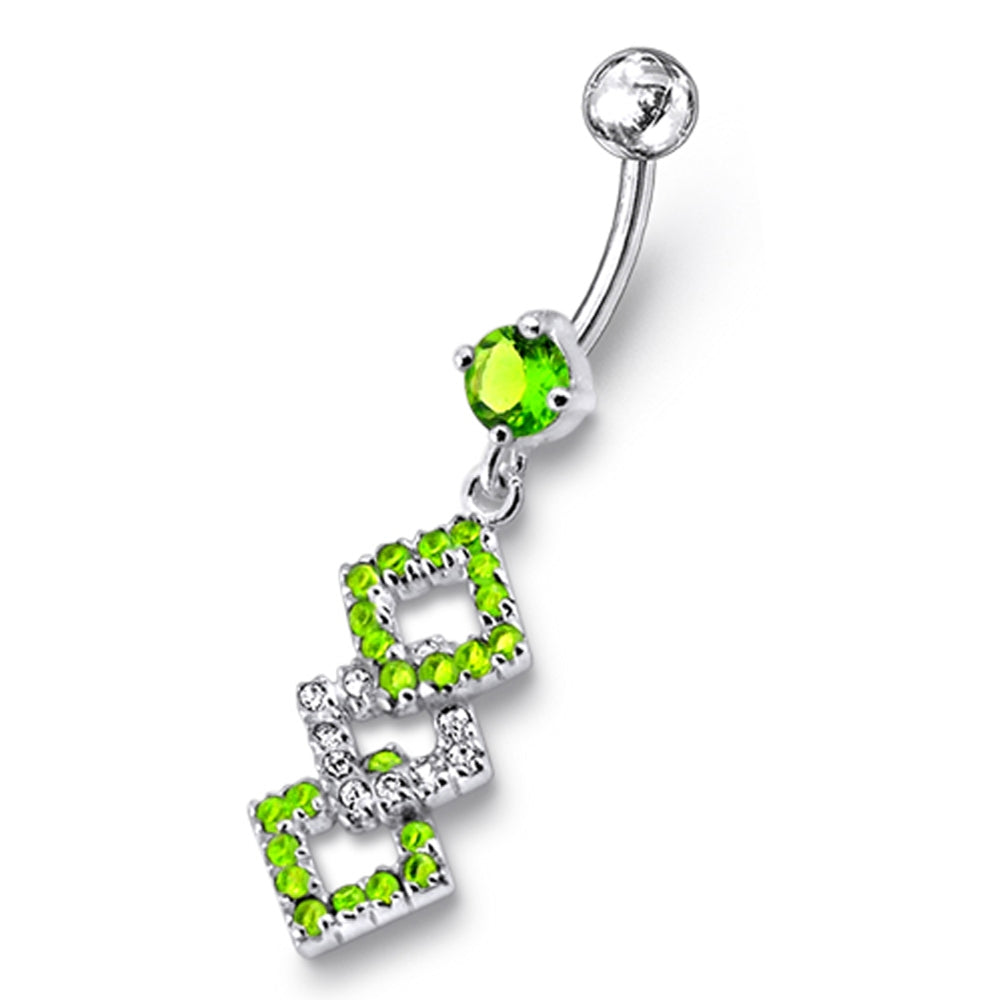 Diamond Shape Dangling Belly Ring