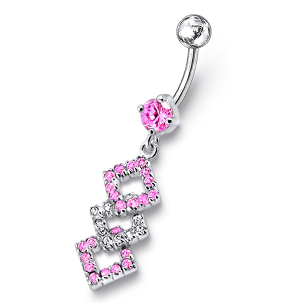 Diamond Shape Dangling Belly Ring