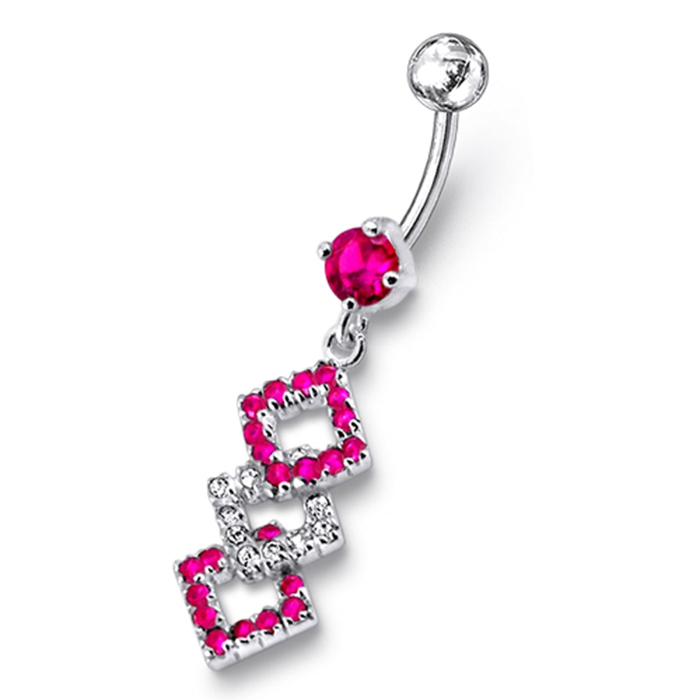 Diamond Shape Dangling Belly Ring