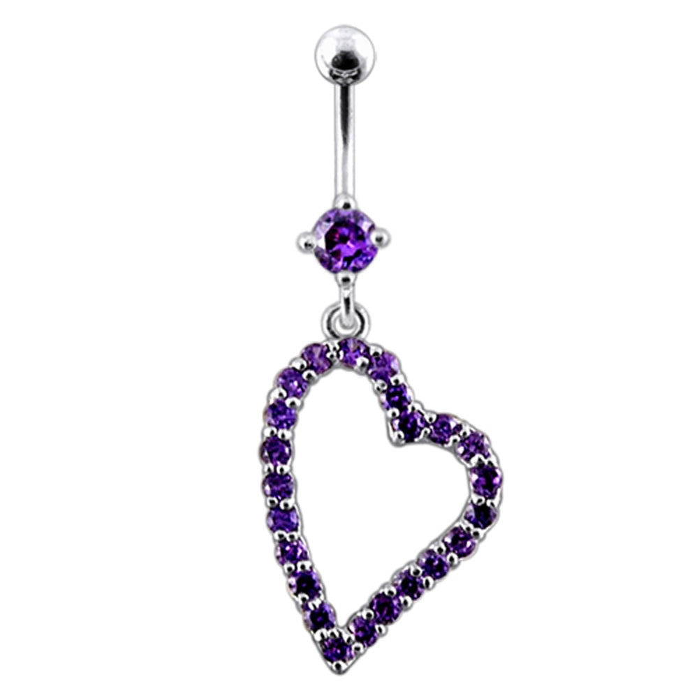 Fancy Heart Dangling Navel Ring