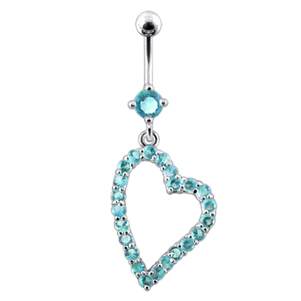 Fancy Heart Dangling Navel Ring