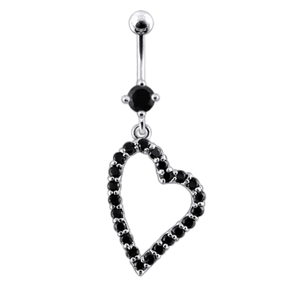 Fancy Heart Dangling Navel Ring