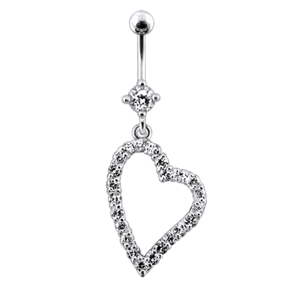 Fancy Heart Dangling Navel Ring