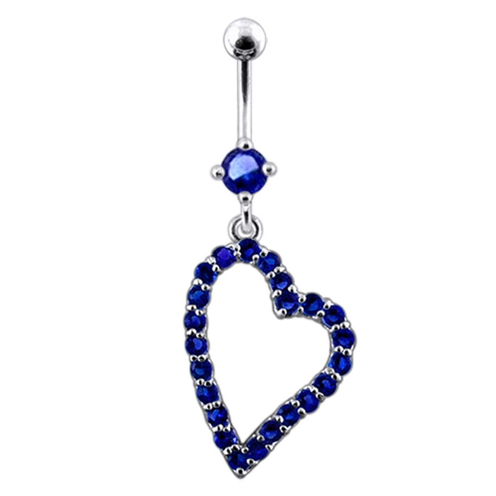 Fancy Heart Dangling Navel Ring