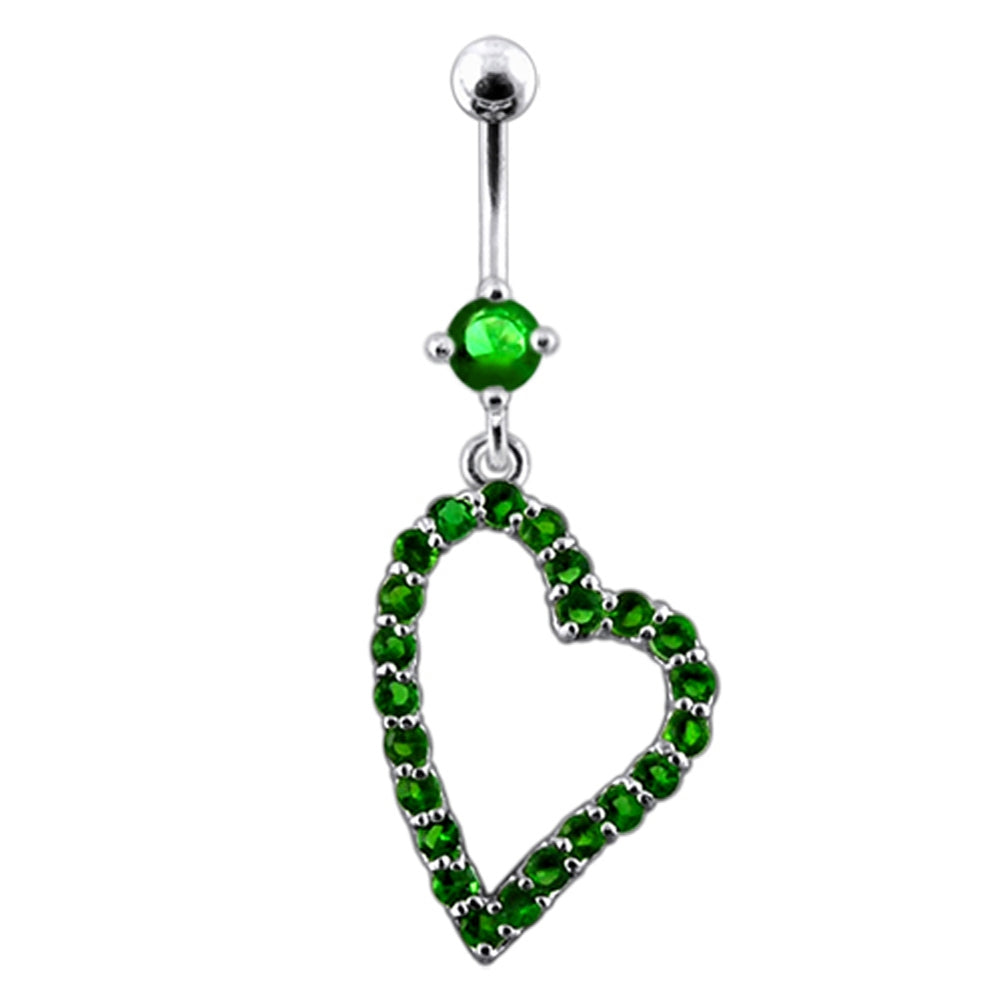 Fancy Heart Dangling Navel Ring