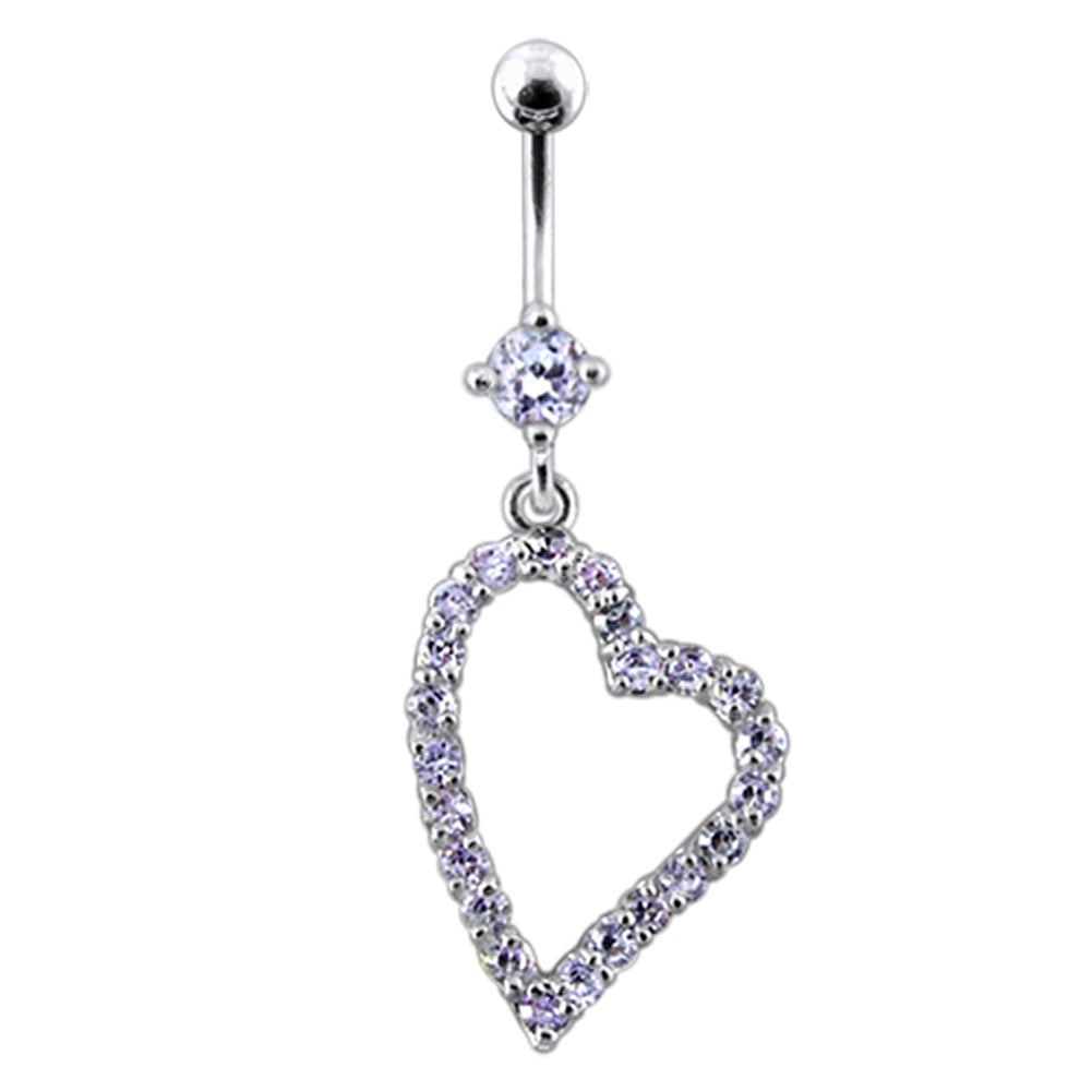 Fancy Heart Dangling Navel Ring