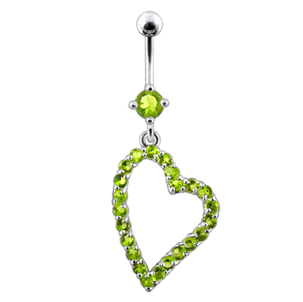 Fancy Heart Dangling Navel Ring