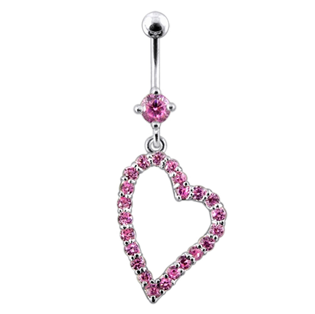 Fancy Heart Dangling Navel Ring