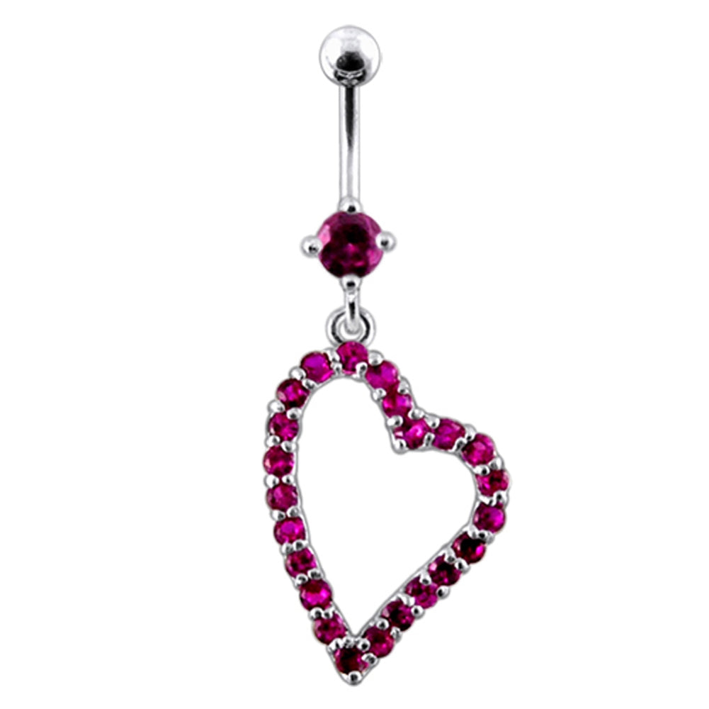 Fancy Heart Dangling Navel Ring