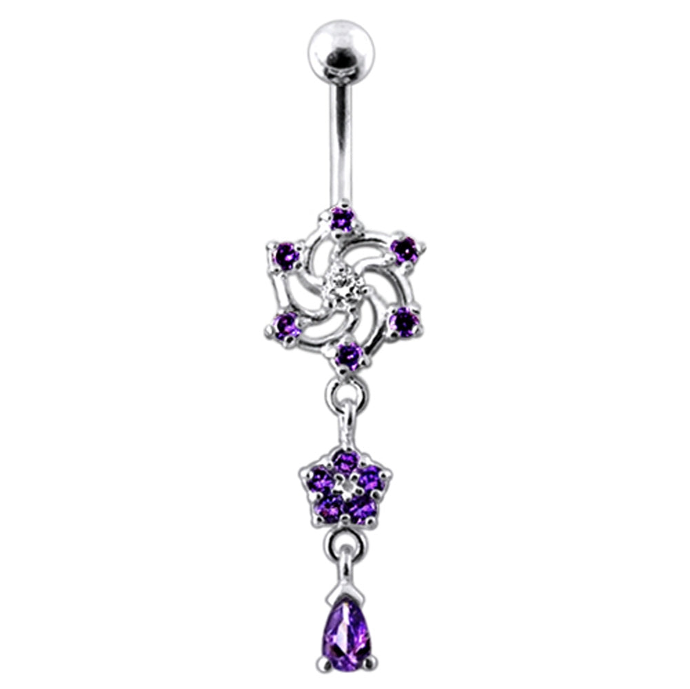 Swirled Dangling Belly Ring