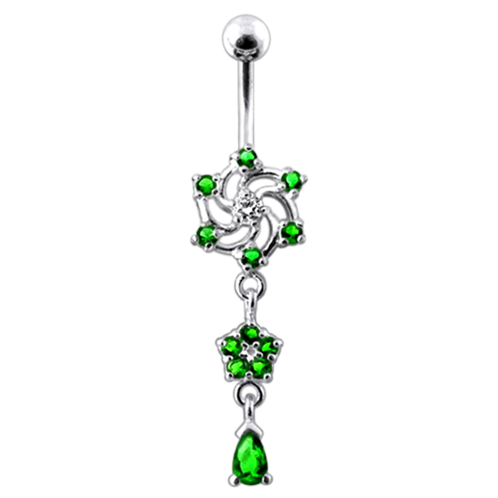 Swirled Dangling Belly Ring