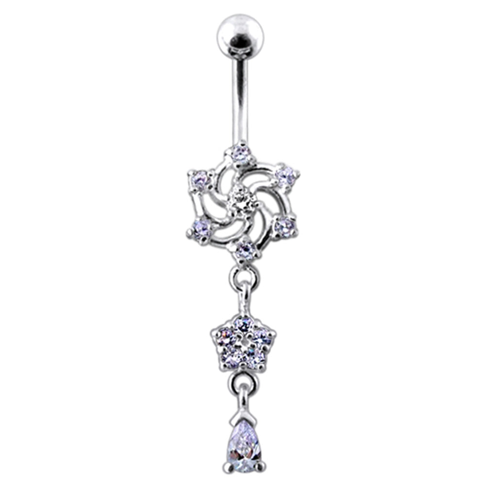 Swirled Dangling Belly Ring