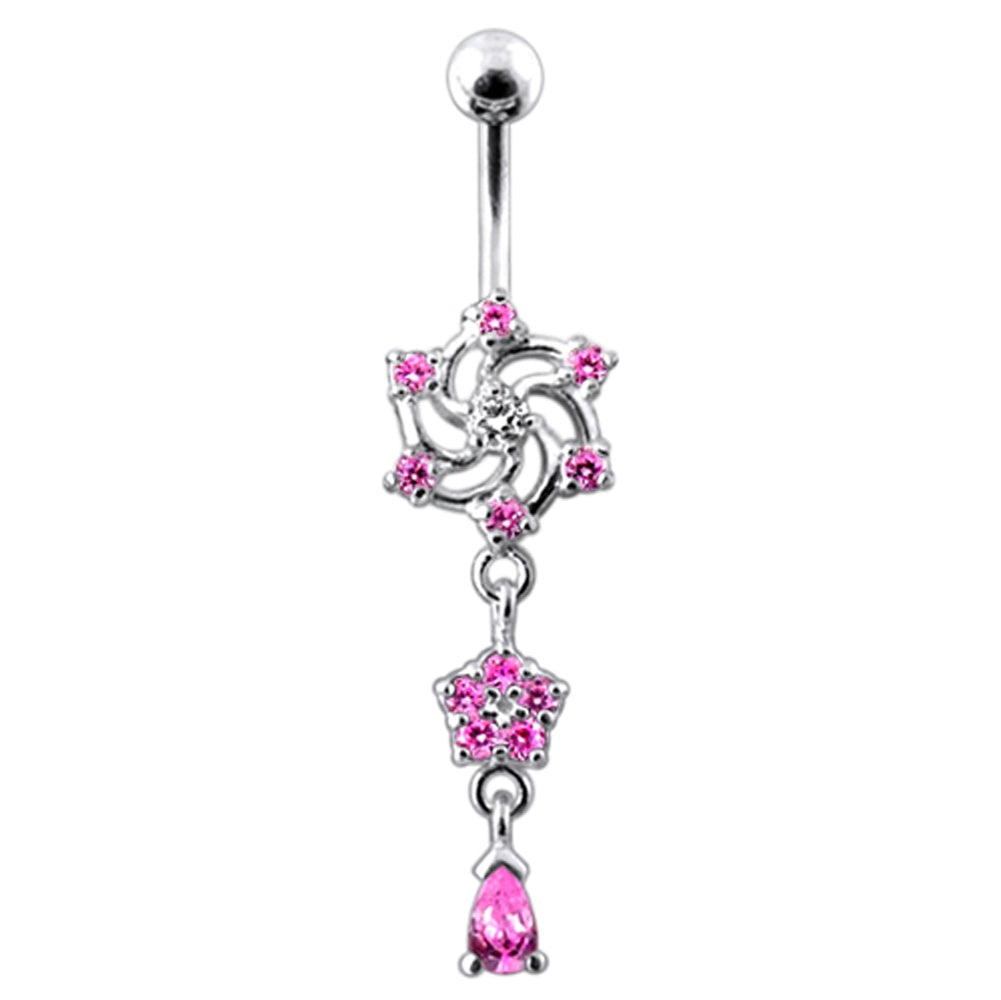 Swirled Dangling Belly Ring