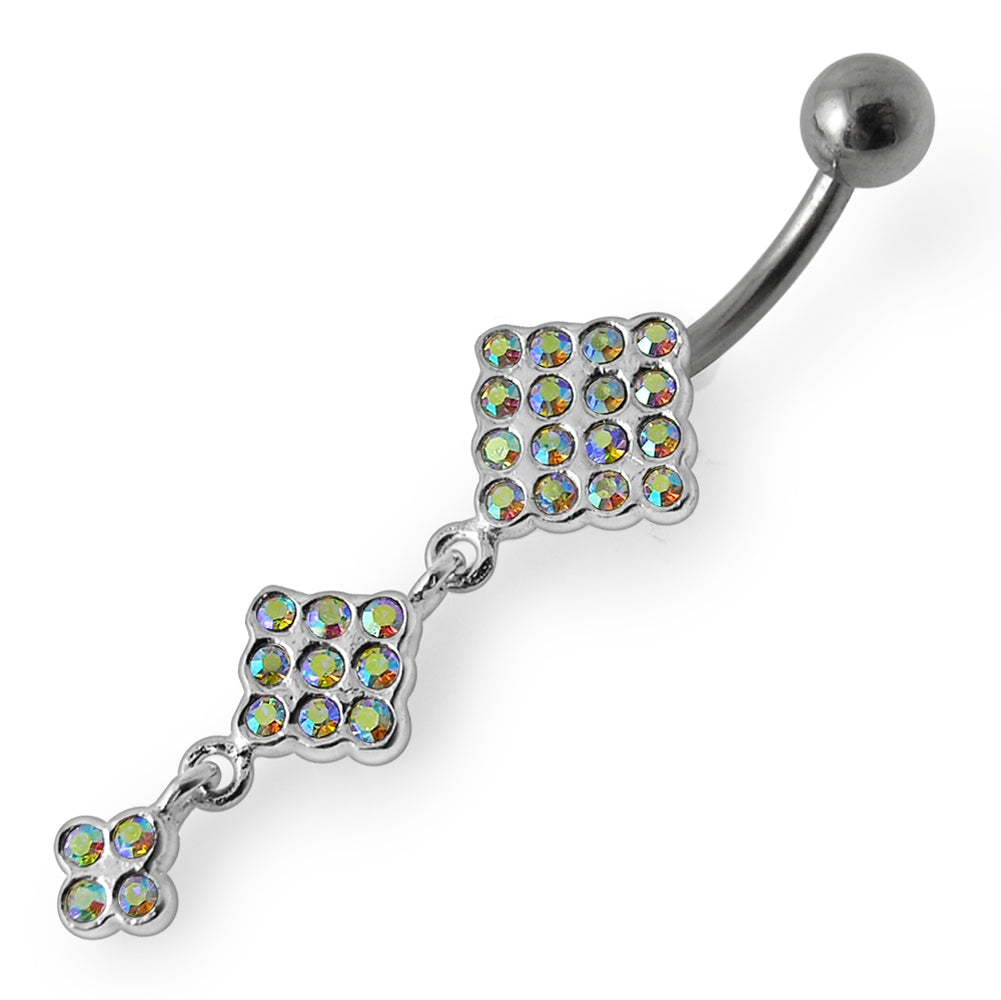Triple Diamond Dangling Belly Ring