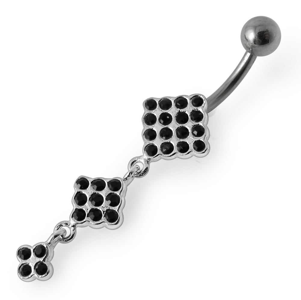 Triple Diamond Dangling Belly Ring