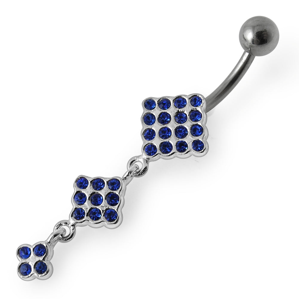 Triple Diamond Dangling Belly Ring