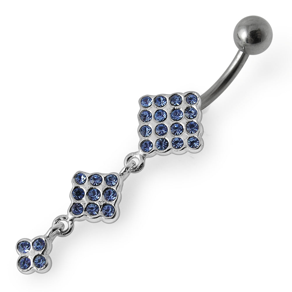 Triple Diamond Dangling Belly Ring