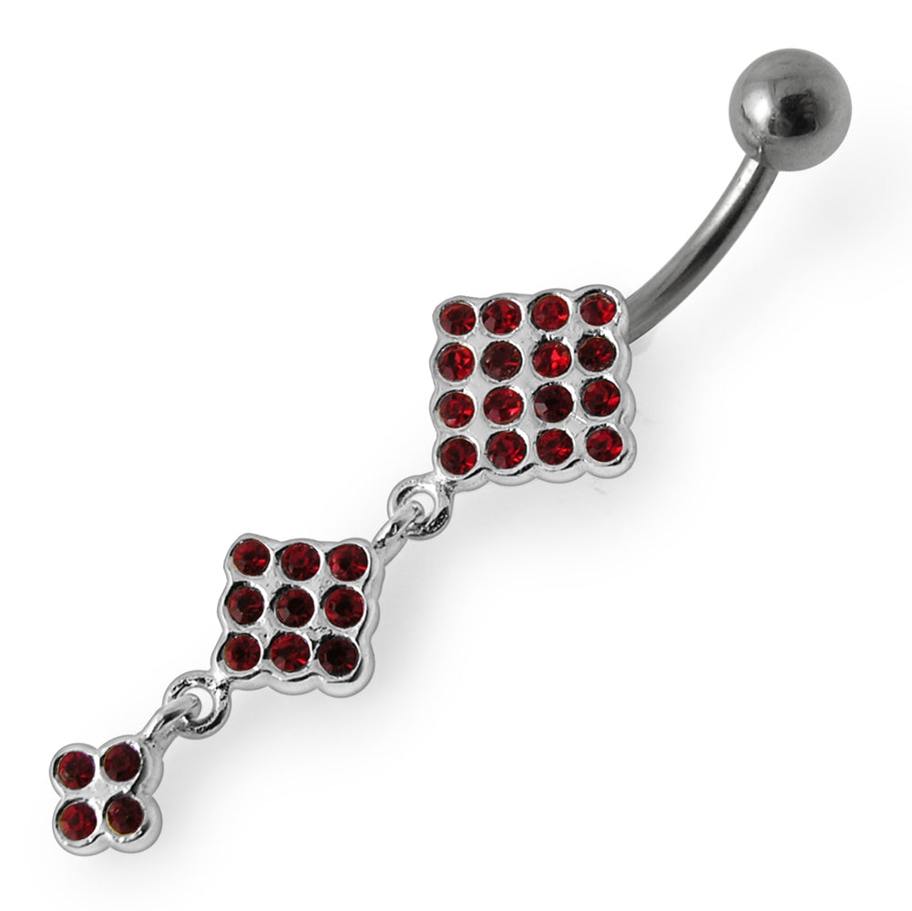 Triple Diamond Dangling Belly Ring