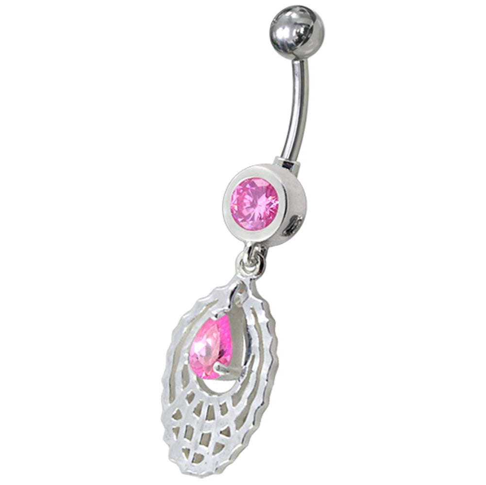 Navel Ring Oval Shaped Purple Color Adventurine Dangles Banana Bar Navel Ring