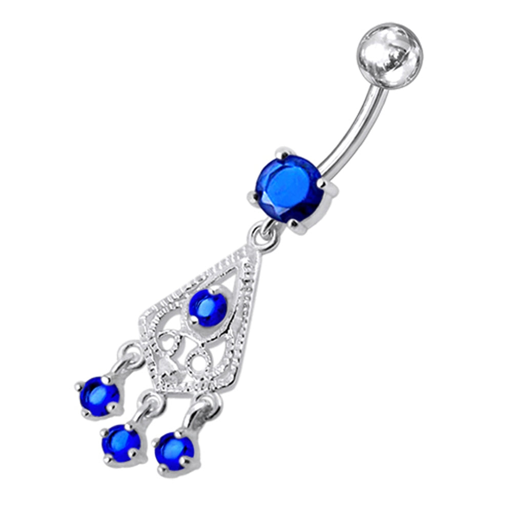 Fancy Jeweled Chandelier Dangling Belly Ring